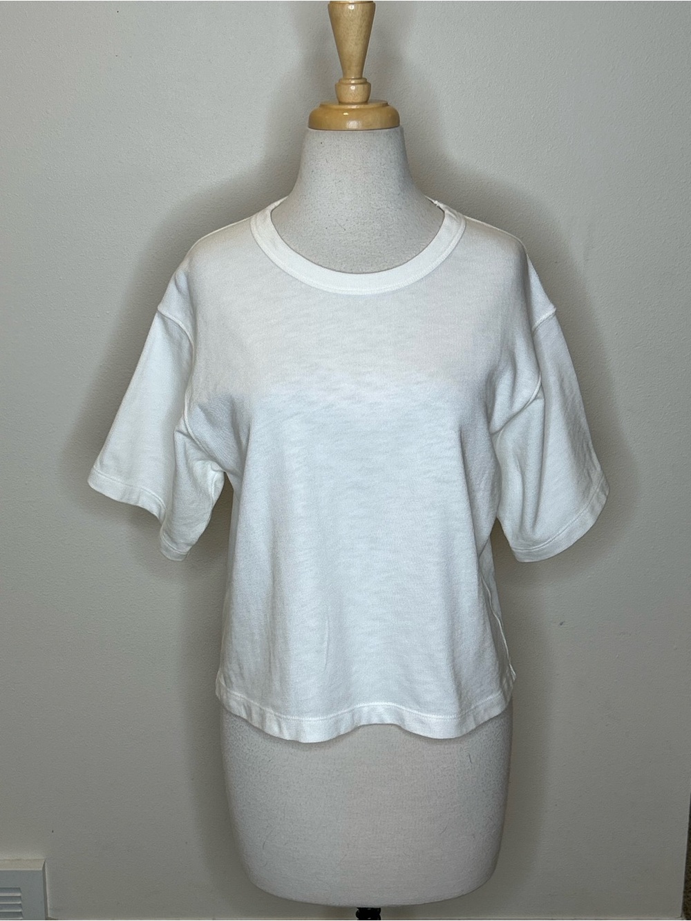Buck Mason White Field-Spec Boyfriend Crop Tee Short Size M